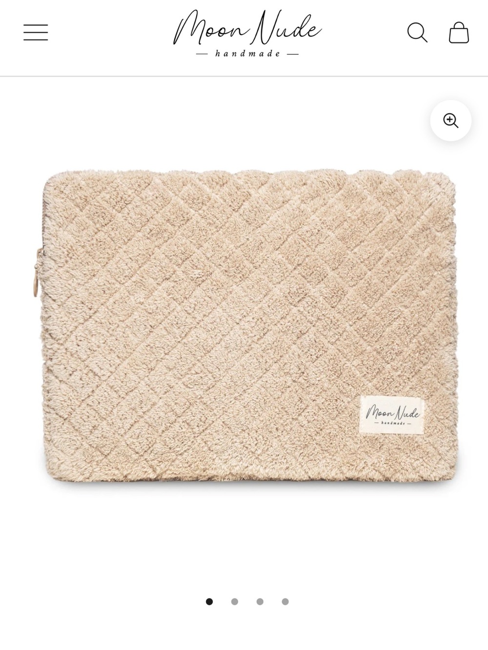 Moon Nude Plush Laptop Sleeve in Teddy